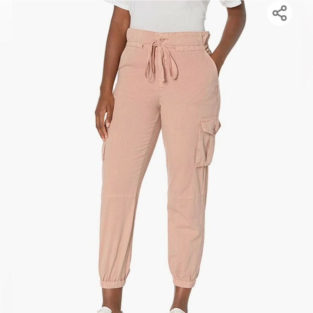 Blank NYC Pink Paper Bag Tie Waist Pink Cargo Jogger Pants NWT